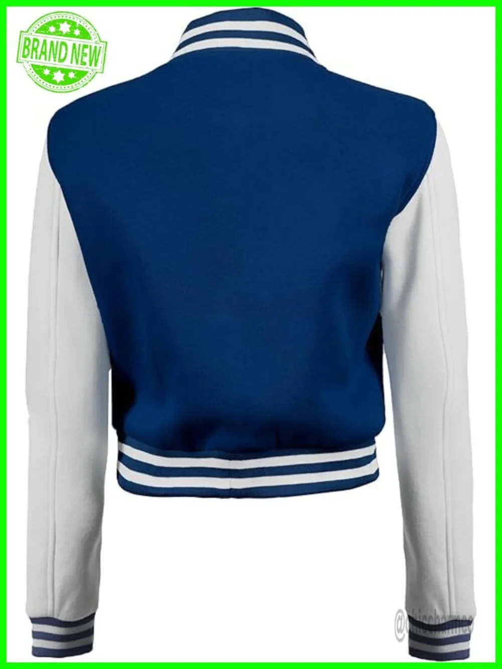 Women Cropped Fleece Letterman Varsity Bomber Jacket Button Front Long Sleeve